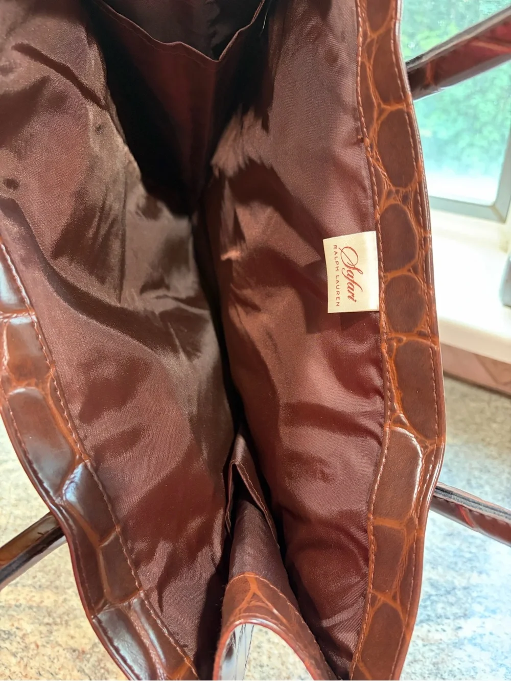Ralph Lauren Croc-Embossed Tote Bag